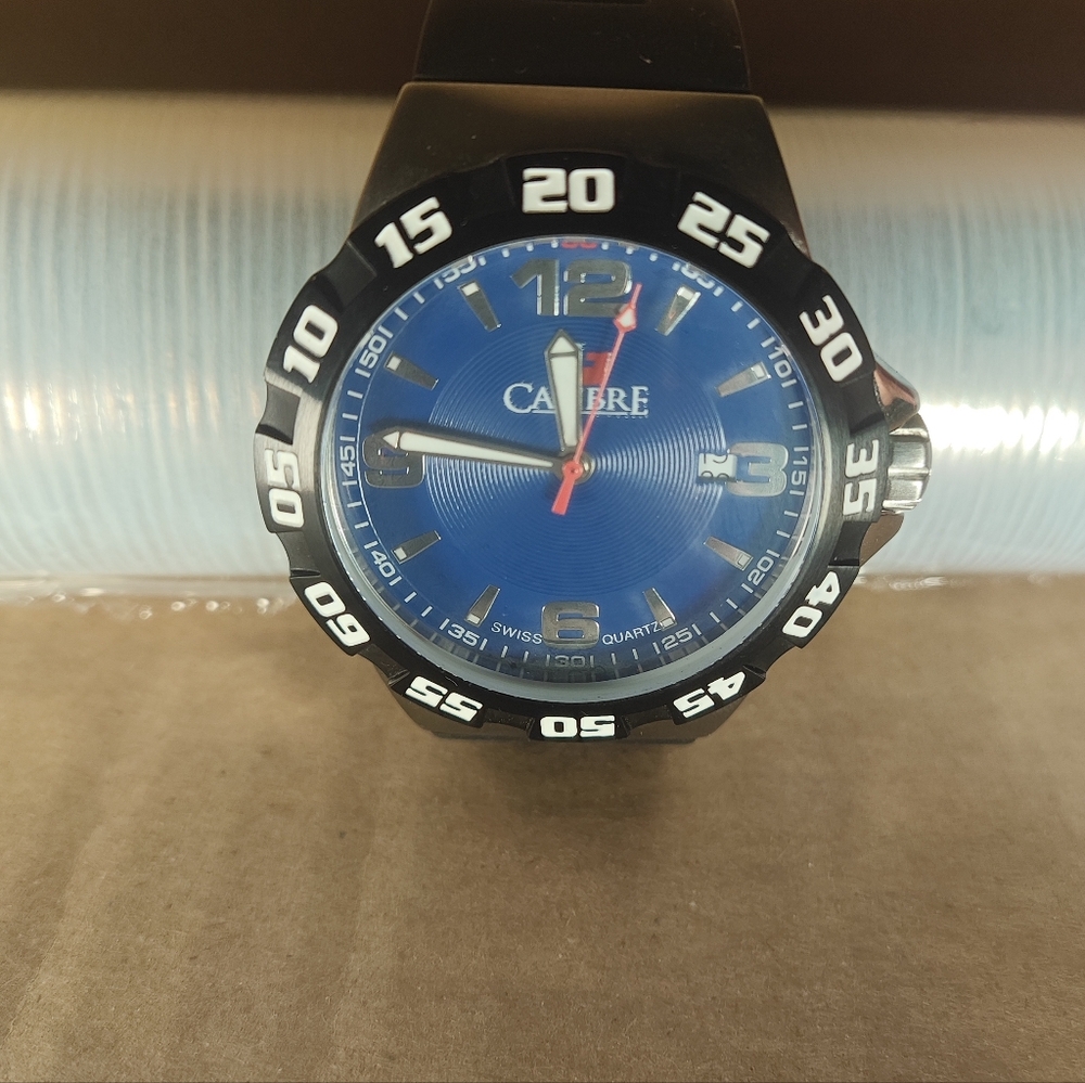 blue dial Calibre lancer men's watch